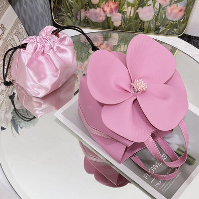 Petal Flower Handbag For Party Solid Color Evening Bag