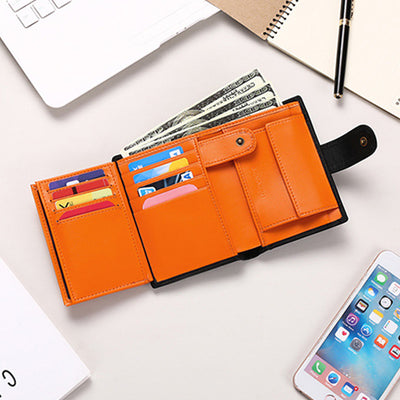 Genuine Leather RFID Blocking Small Wallet Card Case Purse