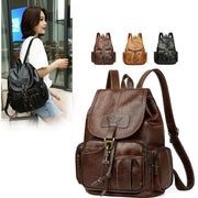 Vegan Leather Backpack for Women Vintage Ladies Girls Casual Daypack Purse