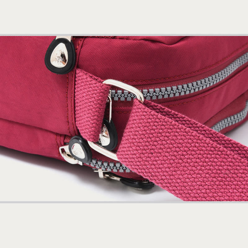 Casual Crossbody Bag For Women Waterproof Triple Layers Nylon Bag