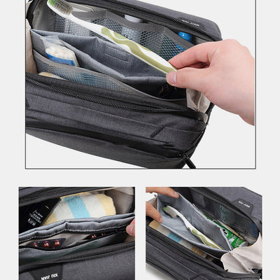 Lightweight Multi-Slot Zipper Storage Pouch Portable Electronics Organizer Makeup Bag