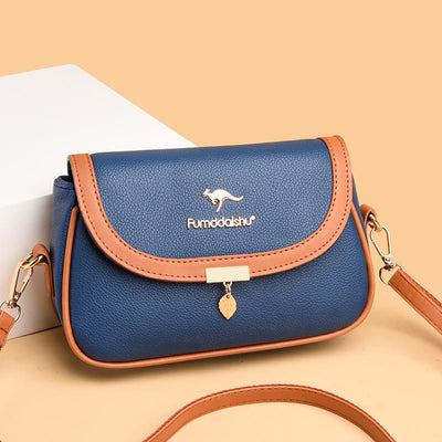 Clamshell Crossbody Bag Leaf Buckle Design Commuter Purse For Women