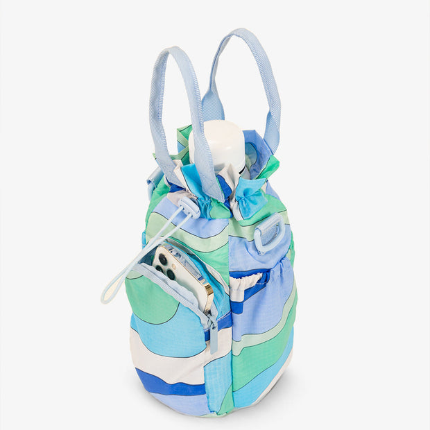 Portable Water Bottle Bag Drawstring Nylon Crossbody Bag Handbag