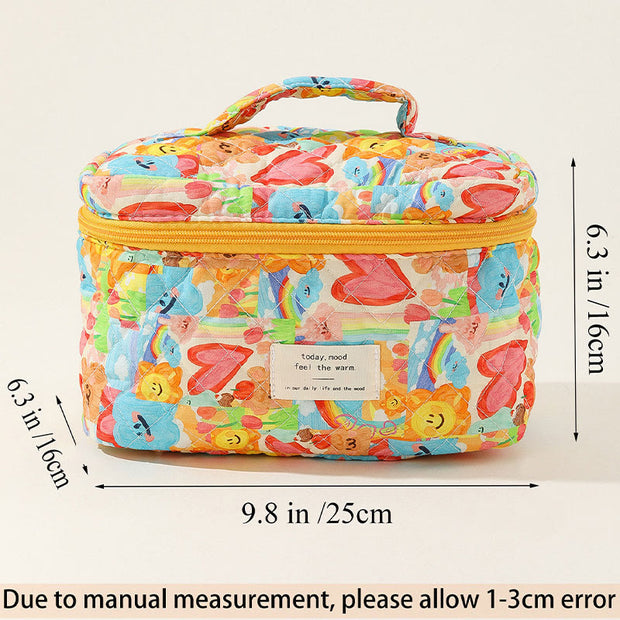 Portable Storage Bag For Women Cute Colorful Large Makeup Bag