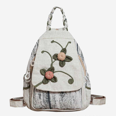 Multifunctional Large Capacity National Floral Printing Backpack