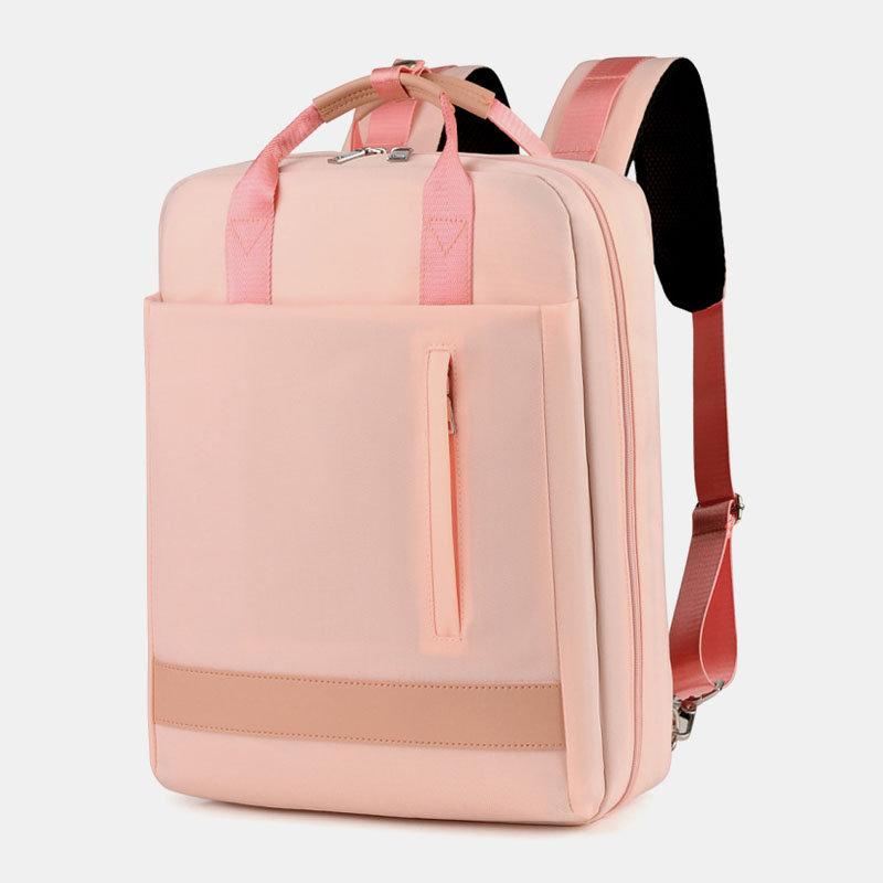 15.6“ Laptop Backpack Multifunctional Patchwork Backpack with USB Charging Port