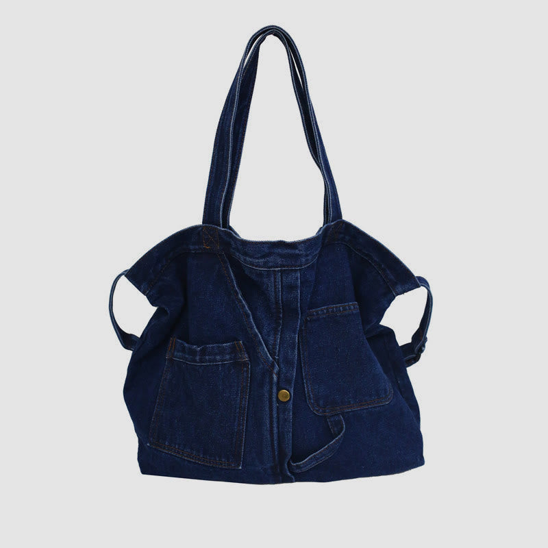 Denim Tote Bag For Women Large Capacity Crossbody Bag