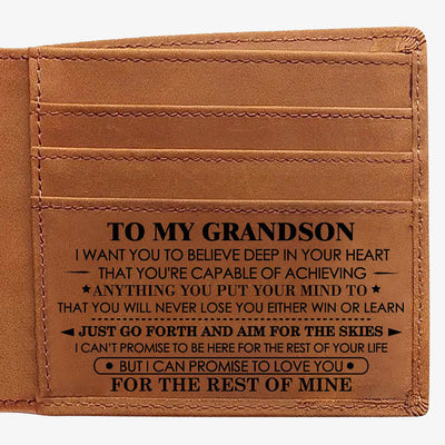 Thin Wallet For Family Laser Inscription Leather Purse Gift