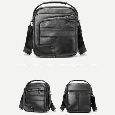 Messenger Bag for Men Multi-Pocket Genuine Leather Business Crossbody Bag