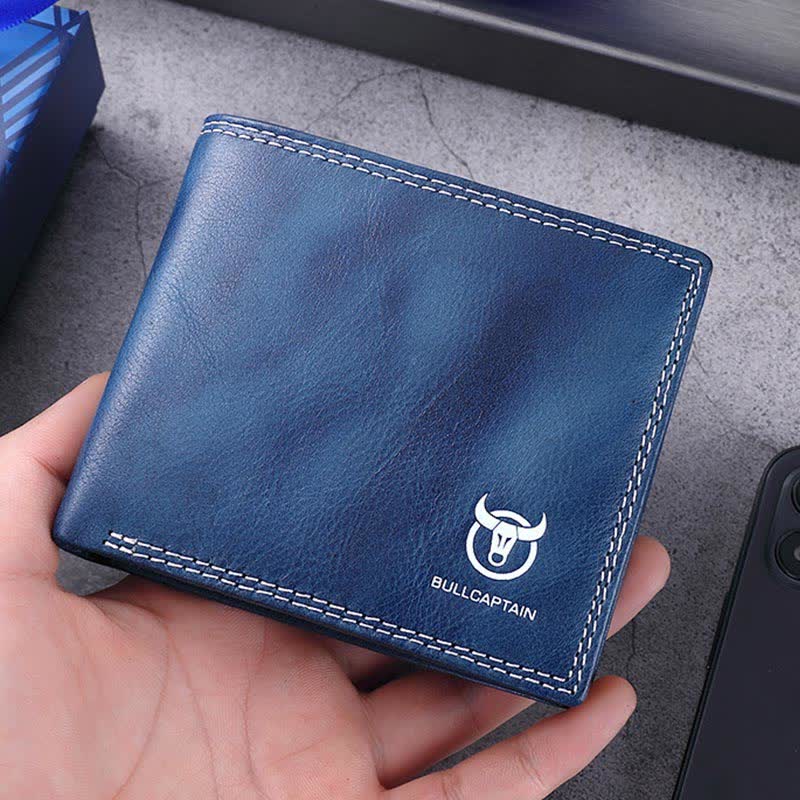 Leather Wallet for Men Slim Bifold Leather Wallet with RFID Blocking