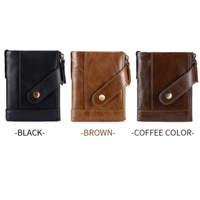 Large Capacity Leather Wallet RFID Blocking Bifold Multi Slot Card Holder