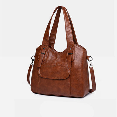 Lightweight Tote Detachable Strap Leather Underarm Bag For Women Commuter