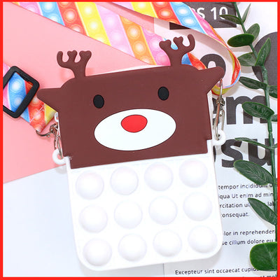 Cute Christmas Coin Purse For Kids Silica Gel Crossbody Bag