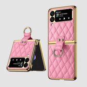 Phone Case For Z Flip Folding Rhombic Style Ring Case