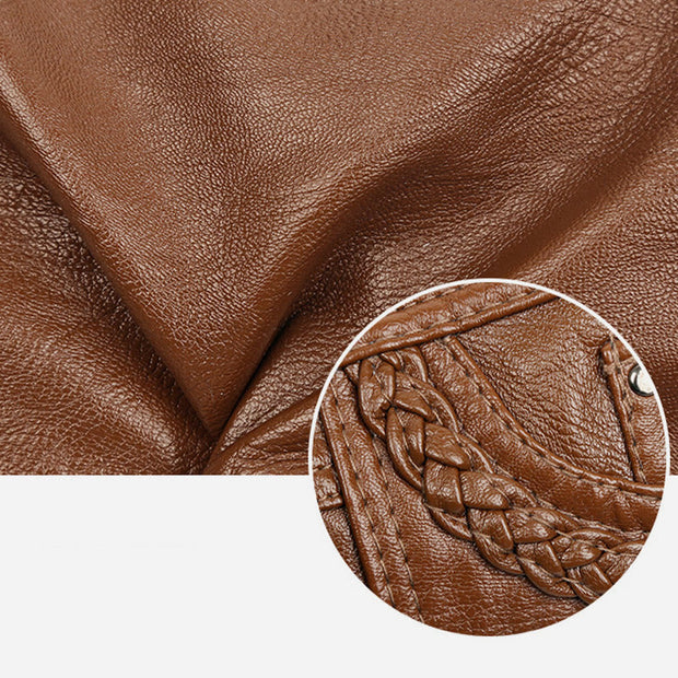 Crossbody Bag For Women Twist Pattern Multi Pockets Leather Purse