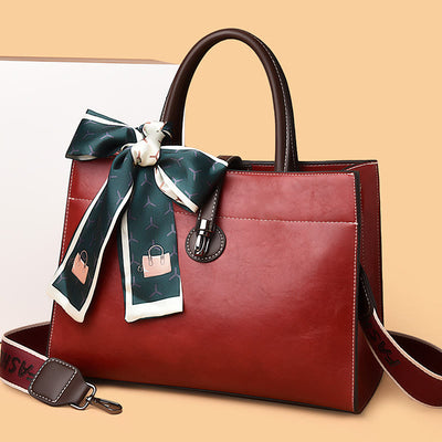 Ribbon Bow Handbag For Women Elegant Retro Crossbody Tote Purse