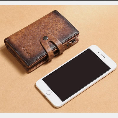 RFID Leather Retro Multifunctional Wallet