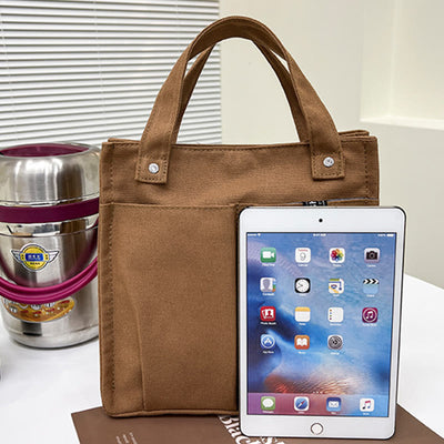 Mini Tote For Women Solid Color Simple Canvas Handbag