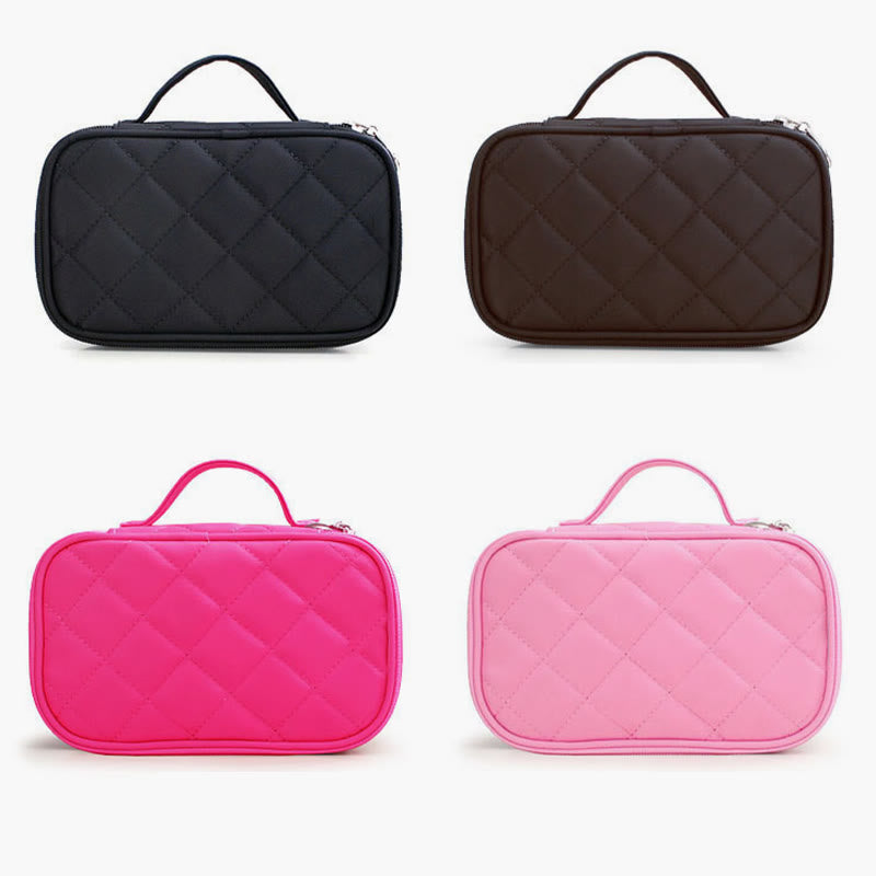 Waterproof Double Compartment Makeup Bag Nylon Portable Storage Bag