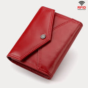 RFID Wallet For Women Envelope Style Genuine Leather Shopping Purse