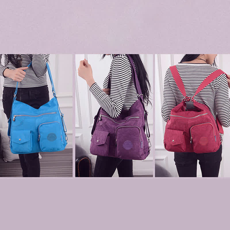 Waterproof Lightweight Multi-Pocket Convertible Backpack Shoulder Bag Purse for Women