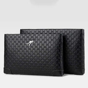 Clutch for Men Large Capacity Waterproof Black Leather Business Handbag