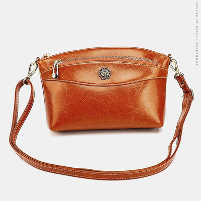 Retro Real Leather Crossbody Bag for Women Roomy Small Phone Bag