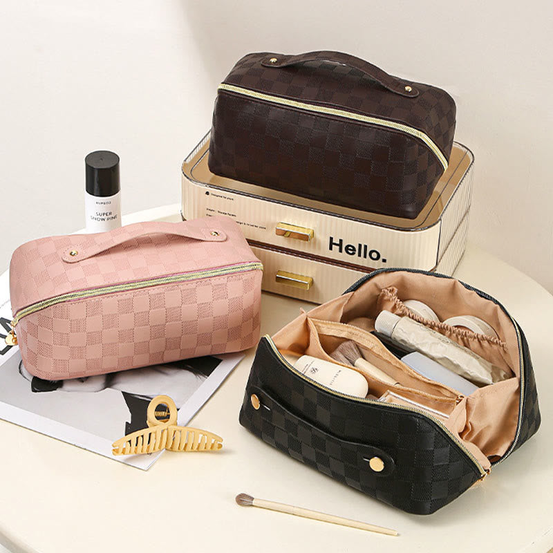 Cosmetic Bag For Women Travel Handy PU Leather Makeup Bag