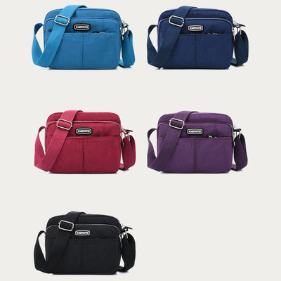 Casual Crossbody Bag For Women Waterproof Triple Layers Nylon Bag