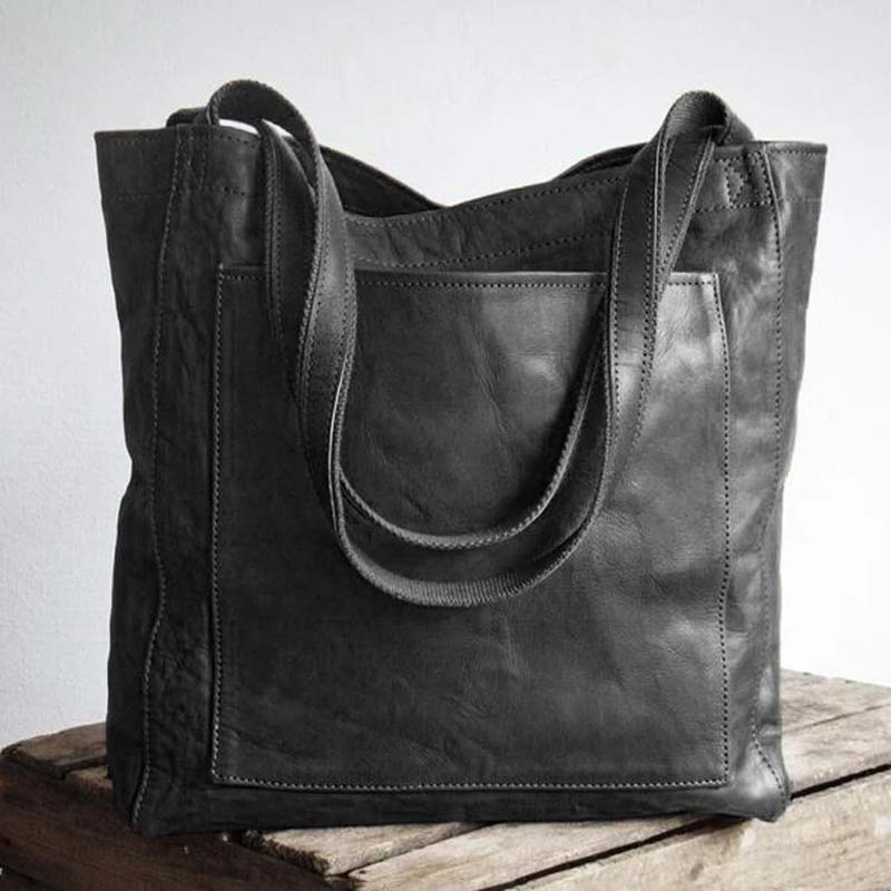 Extra Large Women's Soft PU Leather Tote Shoulder Bag Handbag