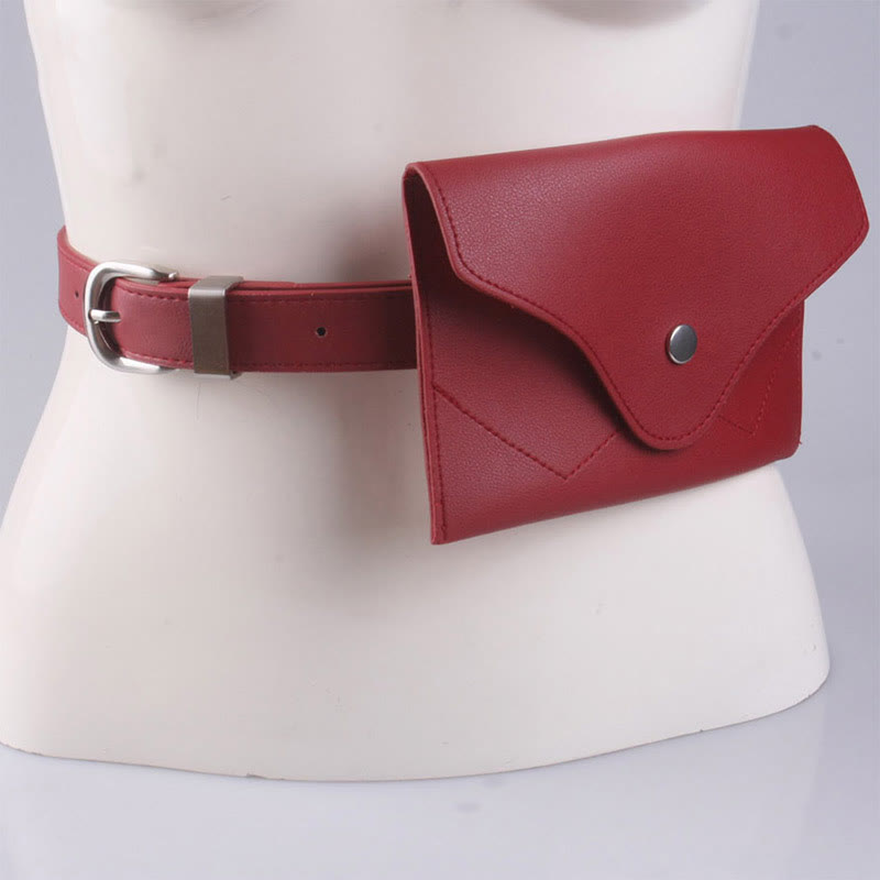 Stylish Waist Bag Vegan Leather Envelope Women Belt Bag