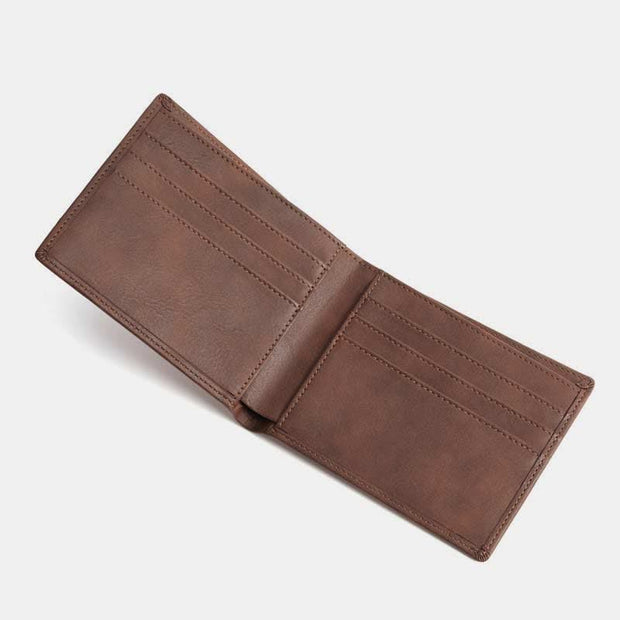 Slim Engraved Leather Wallet Bifold Front Pocket Wallet Gift for Men
