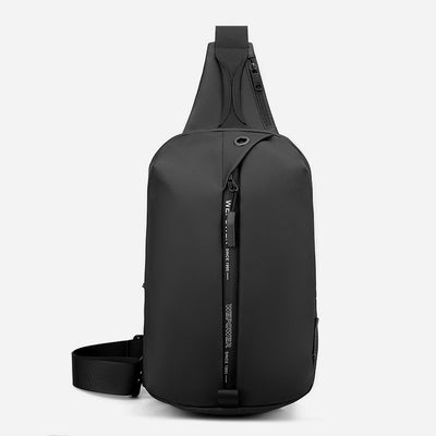 Large Chest Bag For Men Center Open Nylon Crossbody Bag