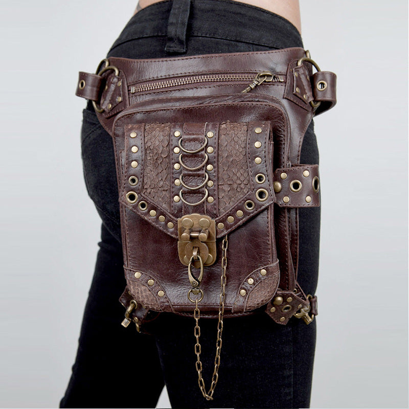 Punk Shoulder Armpit Bag Rivet Chain Crossbody Bag For Women