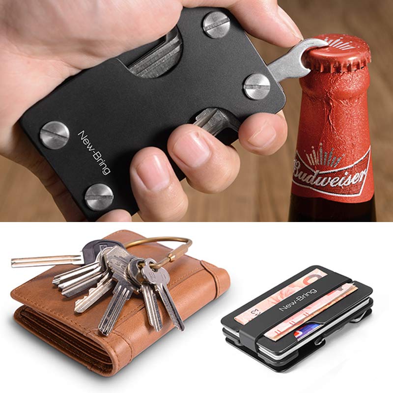 Minimalist Aluminum Key Organizer Card Case