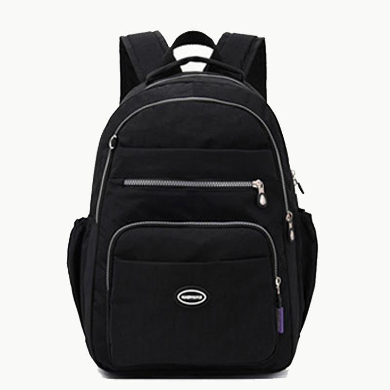 Multi-Pocket Nylon Backpack Lightweight Casual Travel Daypack for Women