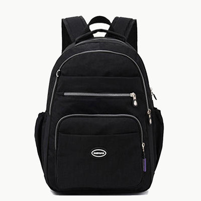 Multi-Pocket Nylon Backpack Lightweight Casual Travel Daypack for Women