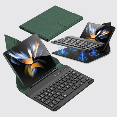 Phone Case For Samsung Light Luxury Leather Cover With Bluetooth Keyboard