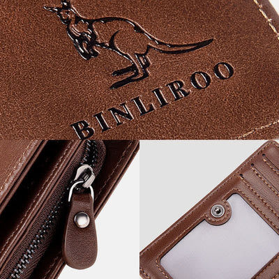 Mens RFID Blocking Wallet Soft PU Leather Credit Card Holder