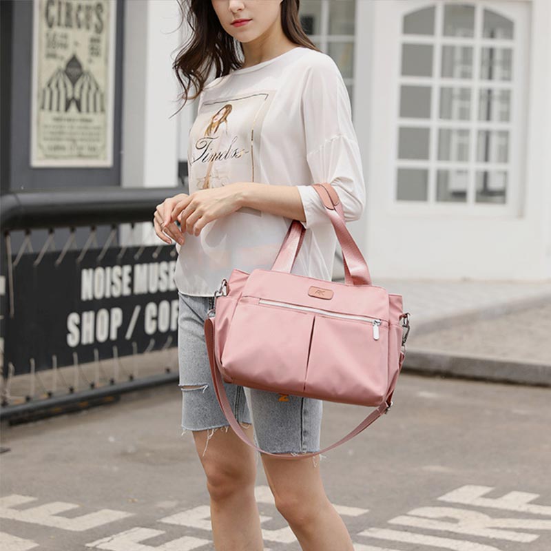 Triple Compartment Top-Handle Bag Waterproof Large Handbag Crossbody Bag for Women