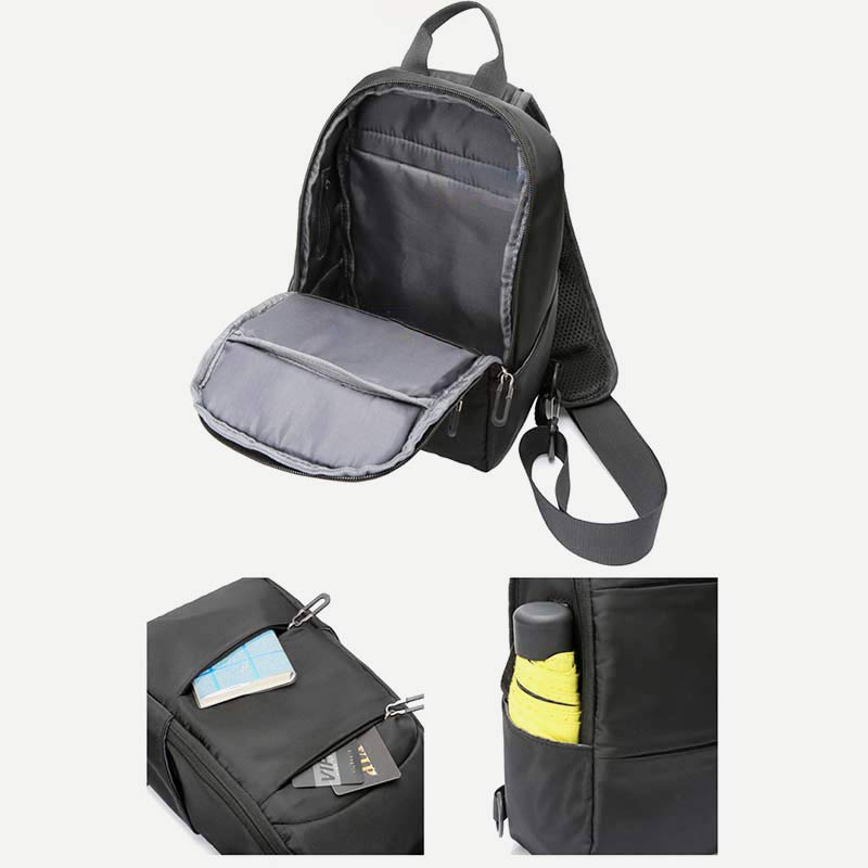 Sling Crossbody Backpack Shoulder Bag for Men with USB Charger Port