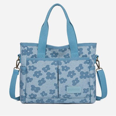 Floral Cute Printing For Commuting Large Simple Canvas Crossbody Purse