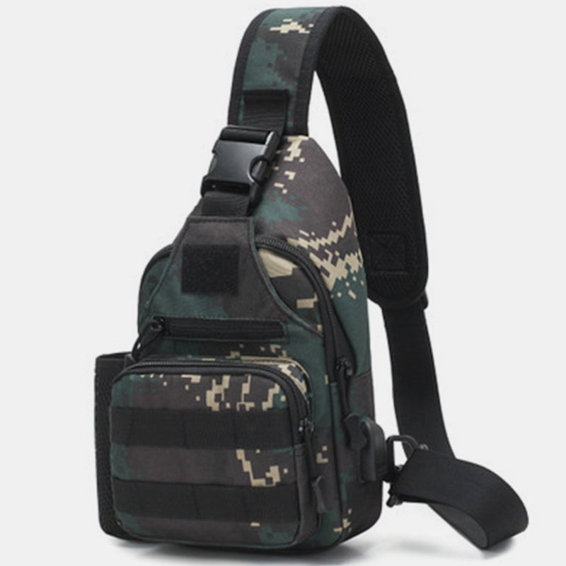 Tactical Military Lightweight Sling Bag Multi-Pocket Crossbody Pack with USB Charging Port