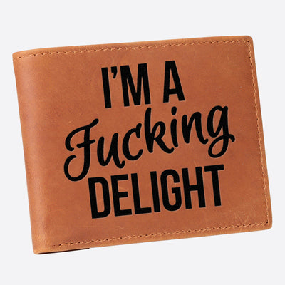 I'm A F**king Delight Engrave Wallet For Men RFID Purse