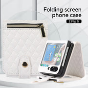 Phone Case For Daily  Z Flip5 Folded Quilted Pattern Case