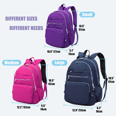 Women Waterproof Nylon Backpack Lightweight Sports Travel Daypack Packback Multi-Color Optionals