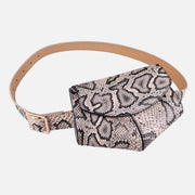 Snakeskin Grain Waist Bag For Women Vegan Leather Belt Bag