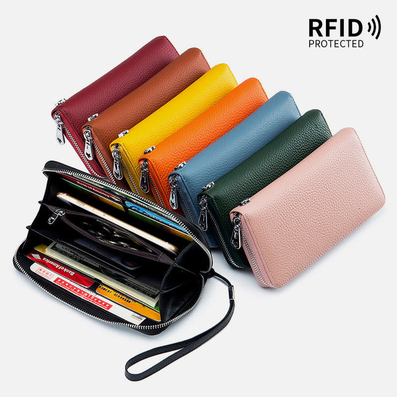 Classic Long Wallet RFID Roomy Leather Phone Purse For Women