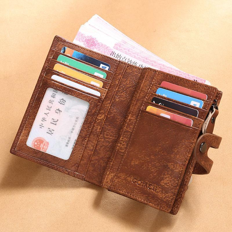 RFID Leather Retro Multifunctional Wallet