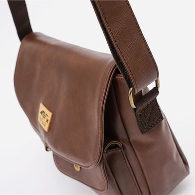 Messenger Bag for Men Classic Large Capacity PU Laptop Crossbody Bag